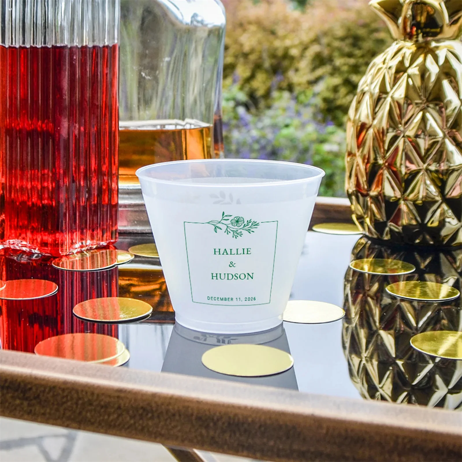 12/20/50pcs shatterproof 9 oz frosted plastic cups/ monogrammed  cup/poolside cups/medallion font/wedding cups/housewarming gift/ -  AliExpress 15
