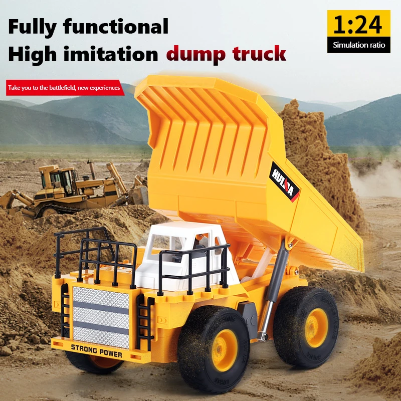 Huina 1517 1:24 Dump Truck 2.4G Remote Control Engineering Vehicle 6-Way Transporter Children's Toys Sand Car for Boys Gifts 2