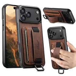 Versatile Wrist Strap Ring Buckle Card Holder Stand Phone Case Accessory - iPhone 12 Mini (Coffee)