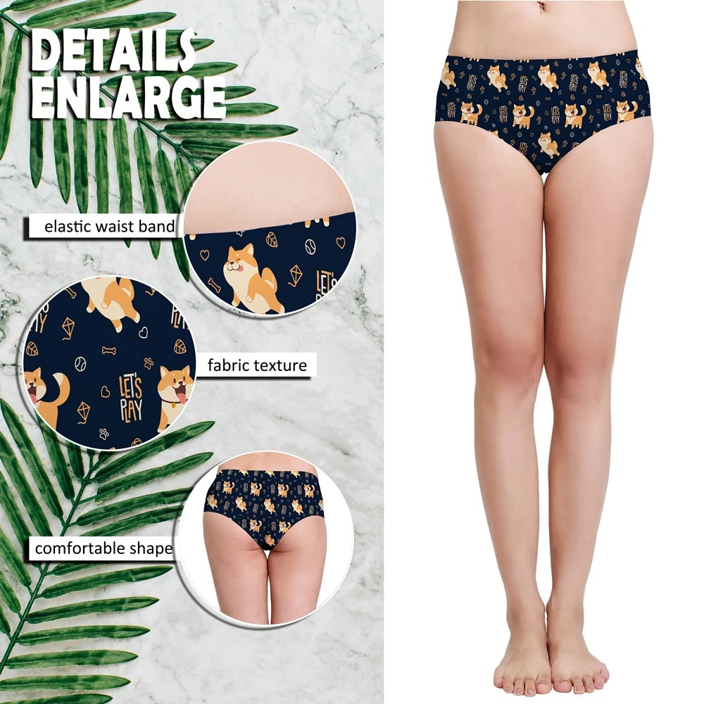 

Animal and plant star letter printing seamless breathable women's underwear low waist European and American sexy briefs KT010