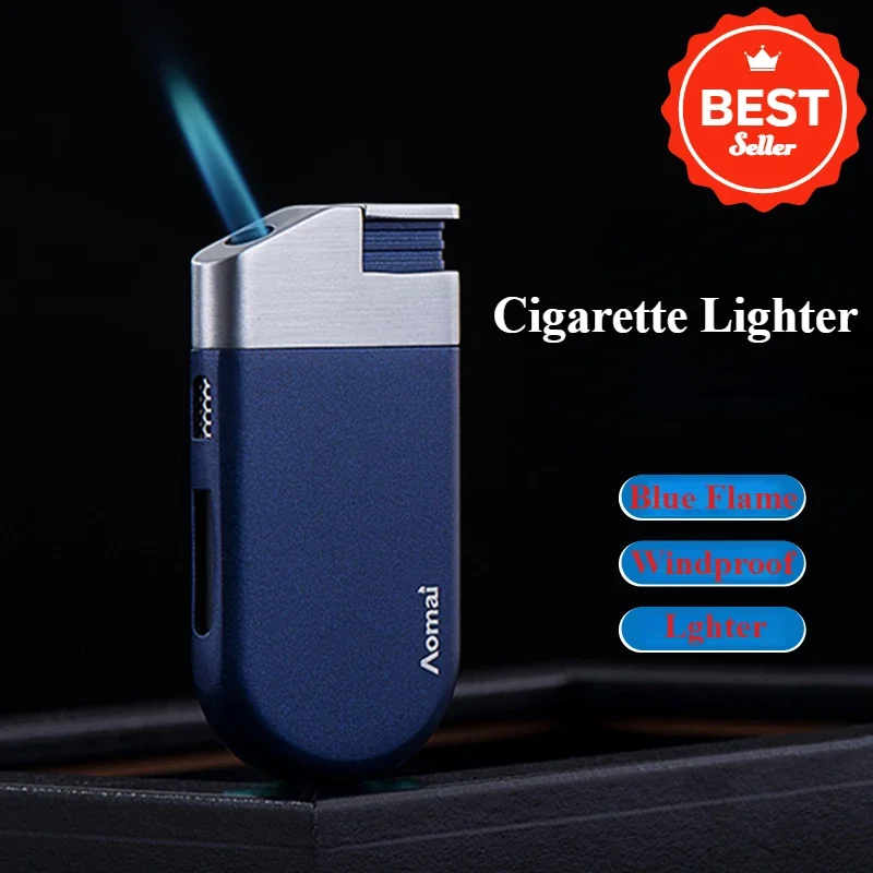 New Classic Pipe Slanted Fire Straight Rush Lighter Metal Windproof Inflatable Creative Cigarette Lighters & Smoking Accessories