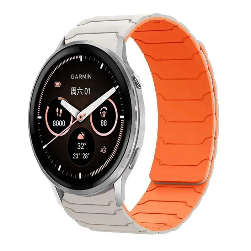 Sports Silicone Strap, Magnetic Bracelet, 20mm 22mm Band