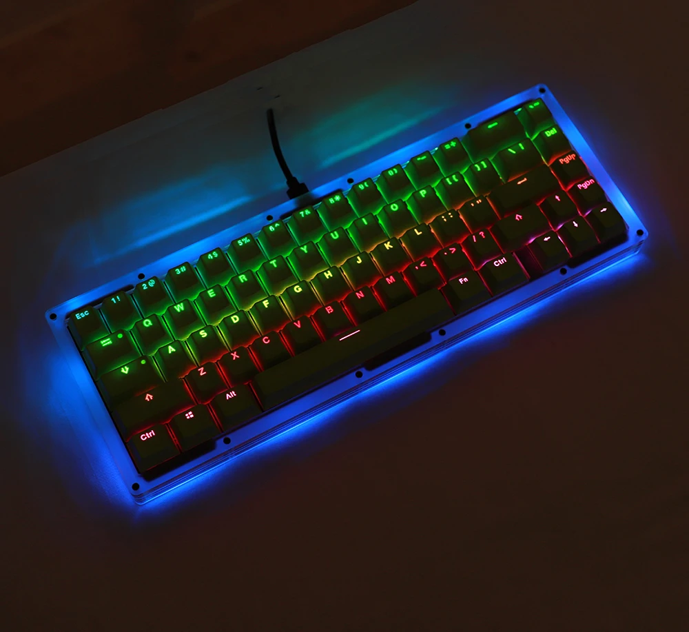 Rgb67メカニカルキーボード,RGBバックライト付きアクリルケース,光沢の 