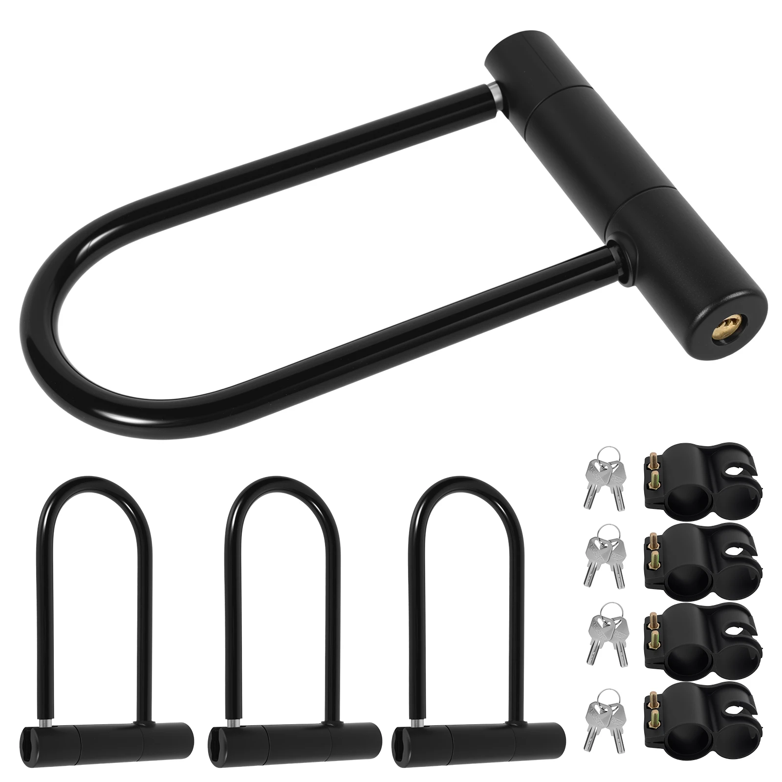 1/2/4Pcs Bike Lock with Key Standard Size U-Lock for Bicycles and Other Outdoor Equipment Anti-Theft Lock for Cycling Motorcycle
