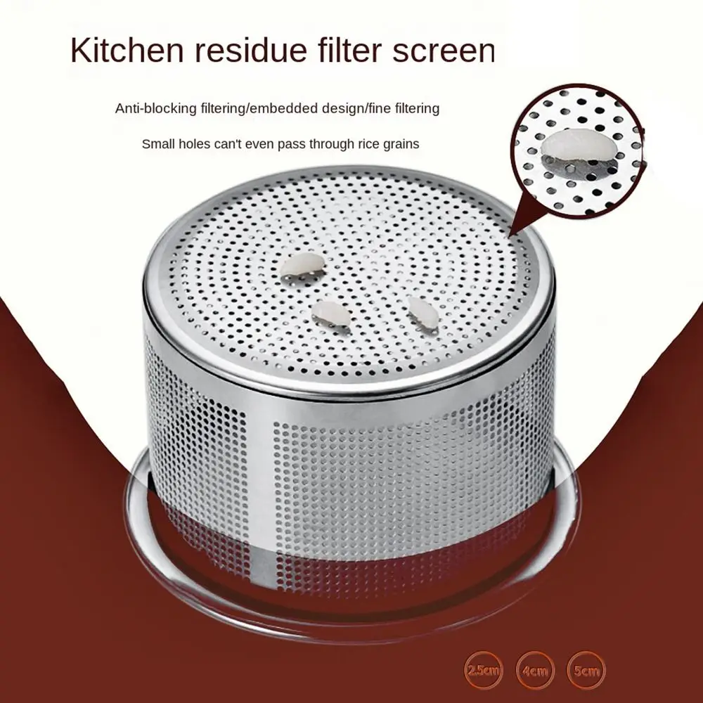 Stainless Sink Drain Colander Colander Strainer Stopper Sink Strainer No Clogging Waste Stopper Drain Filter