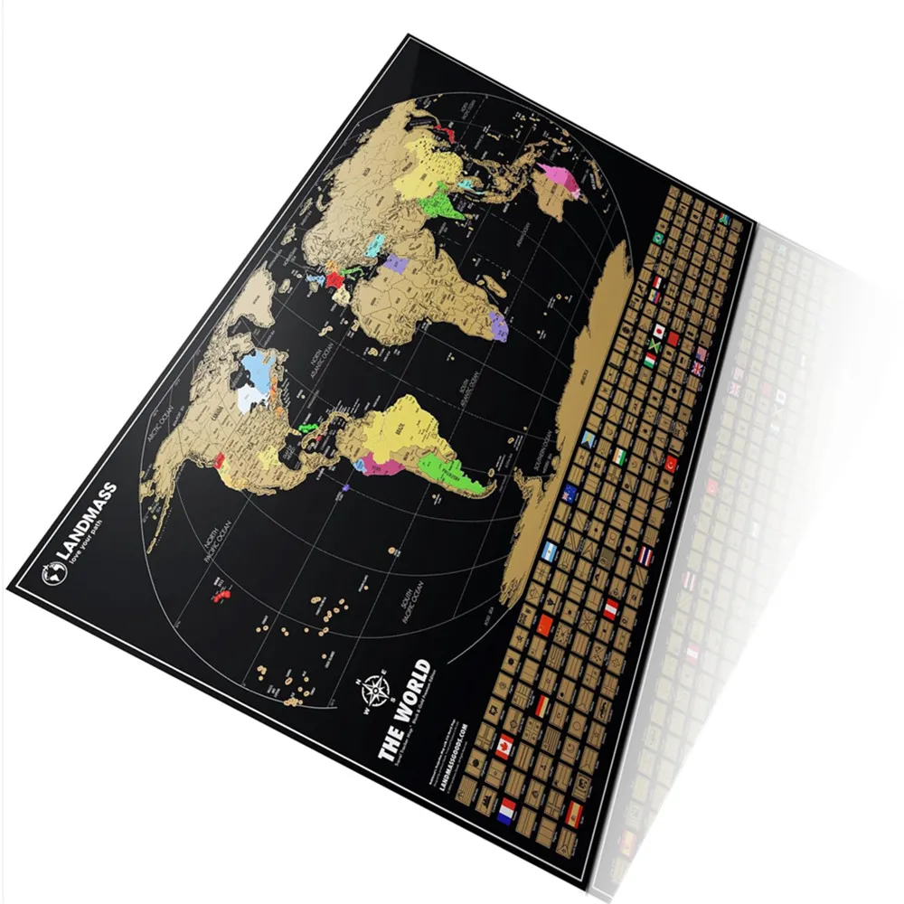 

Премиум путешествия Walkabout царапины карта с цветными флажками фон, роскошный путешествие мини размер царапин карта настенный постер подарок Q1