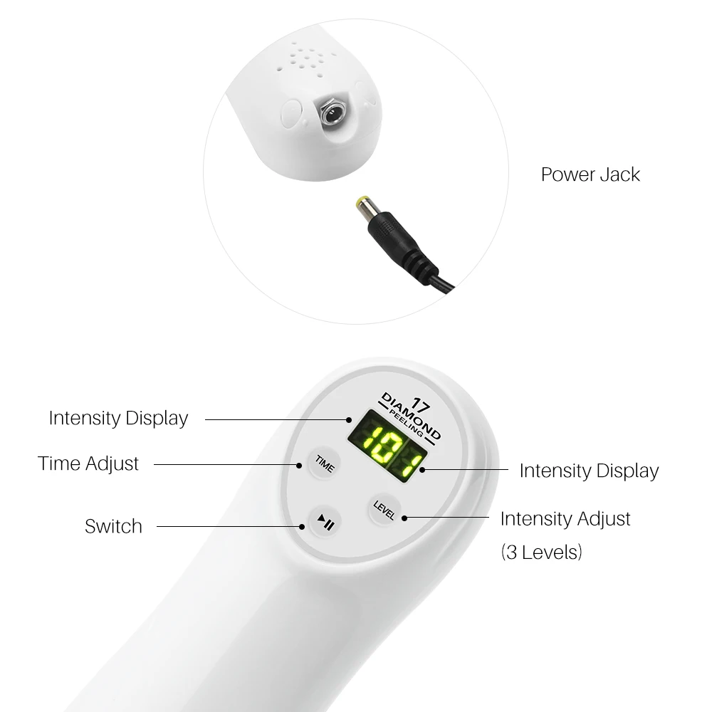 Microdermabrasion Exfoliation Home Use Blackhead Acne Removal Beauty Device Microdermabrasion Diamond Peeling Vacuum Machine Facial Skin Care Scar Faded Set