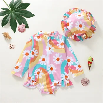 Infant Girl Swimwear, with hat 1