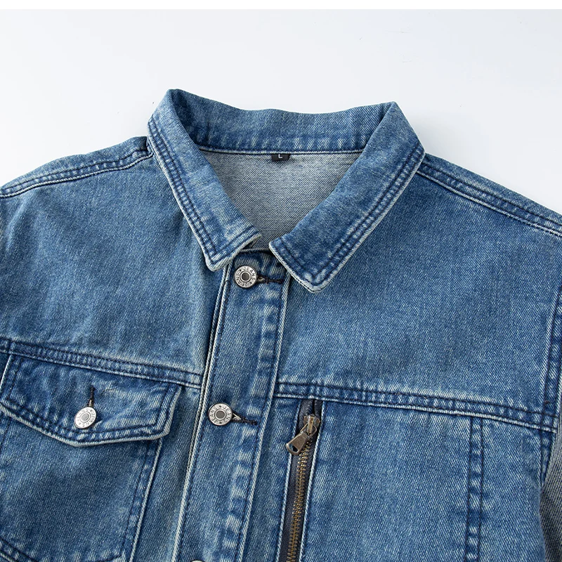 Jacket Mens Denim Clothes Spring Autumn Clothes Casual Coat Trendy Brand Korean Retro Loose Spring Tooling Top Men Jean Jackets