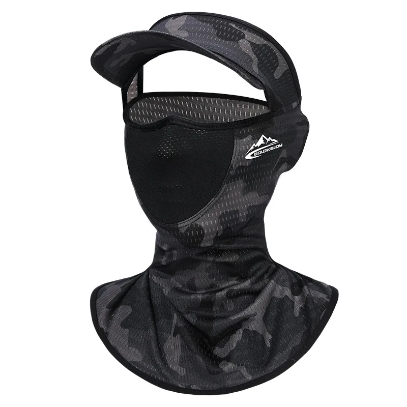Summer Fishing Visor Hat Sun Protection Cycling Cap Balaclava Ice Silk Mask Men Women Bicycle