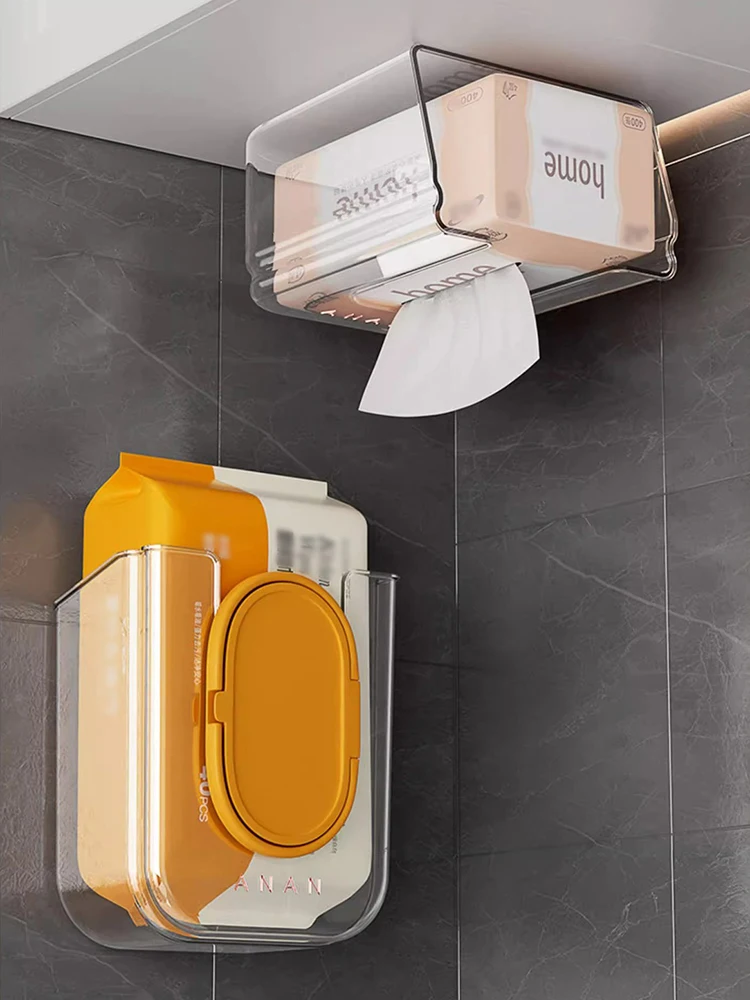 Feuchttücher-Aufbewahrungsbox, nicht perforiert, wandmontiert, für Bad und Küche, wandhängend, invertierter Karton – Detail 8