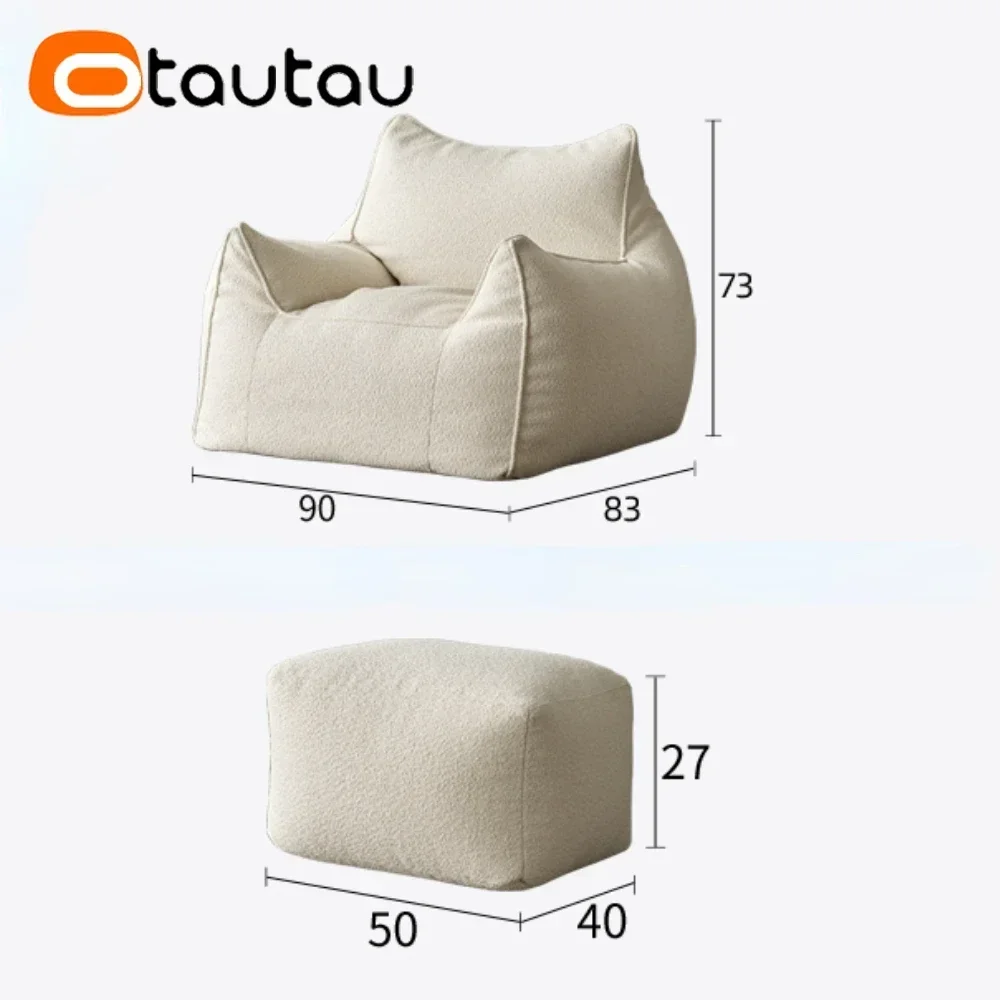 OTAUTAU Filled Bean Bag Sofa Pouf with Filler Outdoor Waterproof Puff Ottoman Salon Armchair Camping Garden Beach Couch SF114