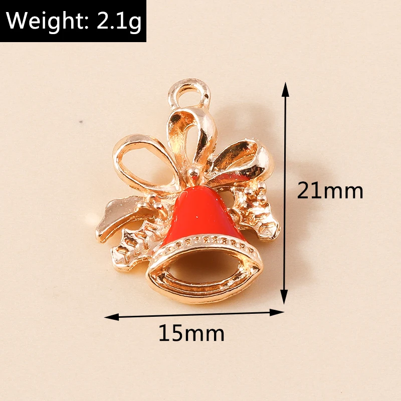 Leslie 10 stücke Emaille Weihnachten Charme Schneeflocke Baum Socke Hirsch Schneemann Charms für DIY Schmuck machen Weihnachten Neujahr Geschenke – Detail 16