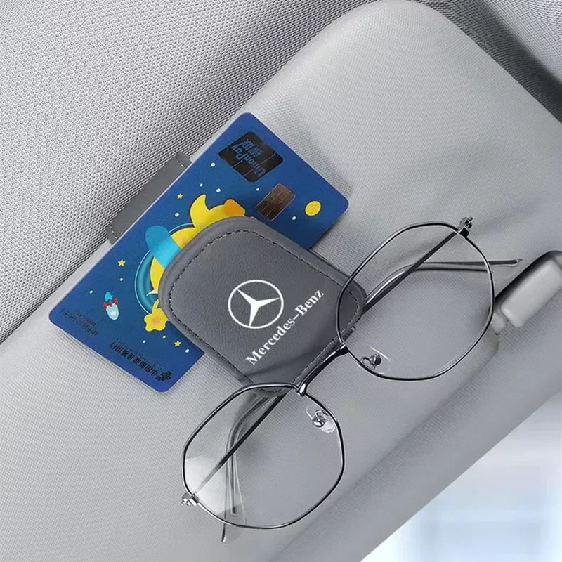 Car Glasses Sun Visor Box Auto Sunglasses Clip Card Accessories For Mercedes Benz B/C/E/S Class A Class C200L GLC GLK