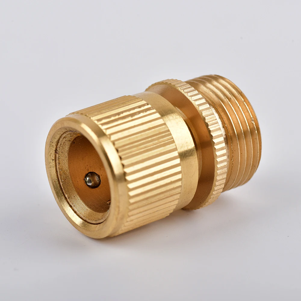Brass Hose Quick Connector Fitting 1/2'' 5/8" 3/4'' 1''  Copper Thread Tap Coupling Garden Watering Gun Adapter 5