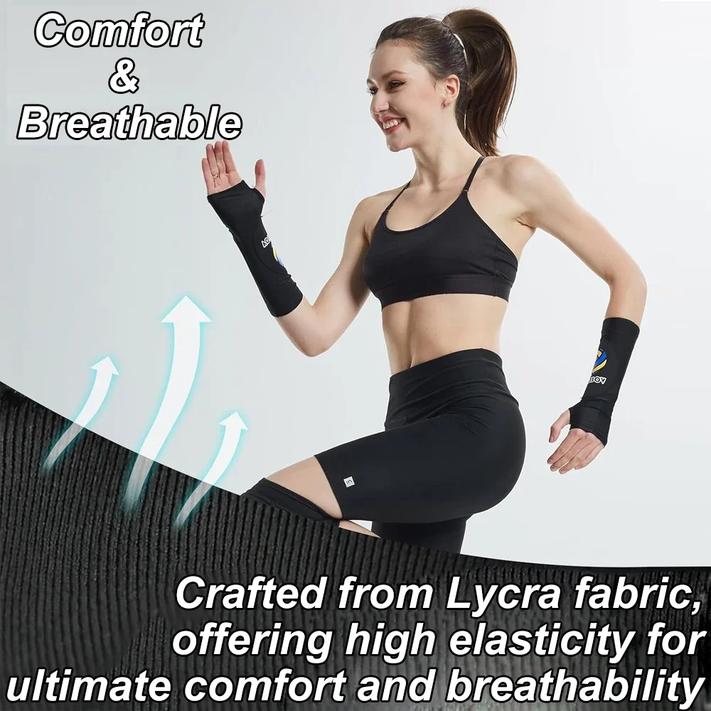 Volleyball Arm Warmers Armband Arm Guards Wrist Support Breathable Arm Sleeves Foam Protection Pads Thumb Hole