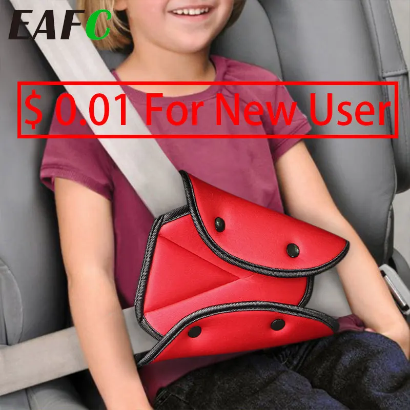 Blue Wondder Children Car Seat Belt Safe Fit Thickening Holder Adjust Device Triangle Position Baby Child Protection Baby Safety Protector Children Safety Protector 