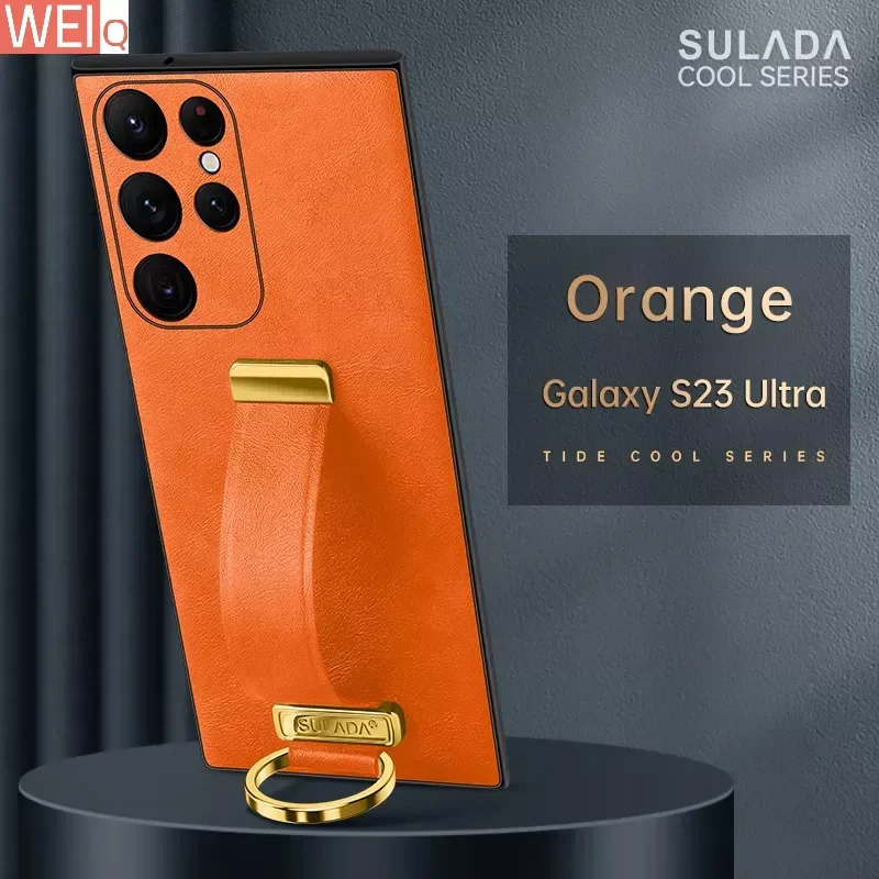 

Чехол для Samsung S23, модный крутой держатель браслета SULADA, чехол для телефона, подходит для Samsung S23 Ultra, кожаный чехол