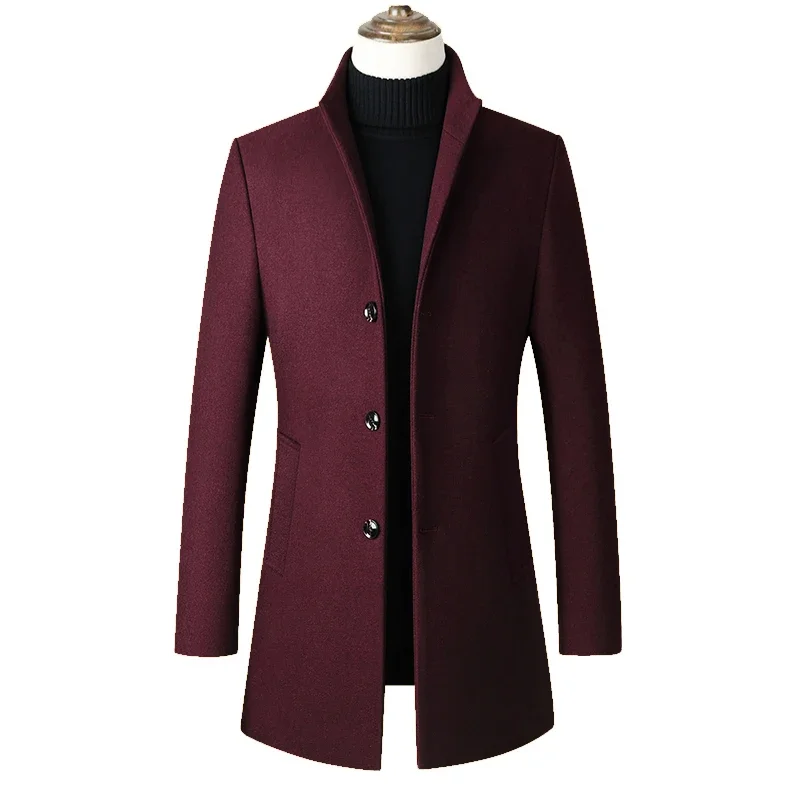 

High-quality Men's Italian Style Elegant and Fashionable Business Casual Senior Simple Gentleman Slim Formal Coat Woolen Coat