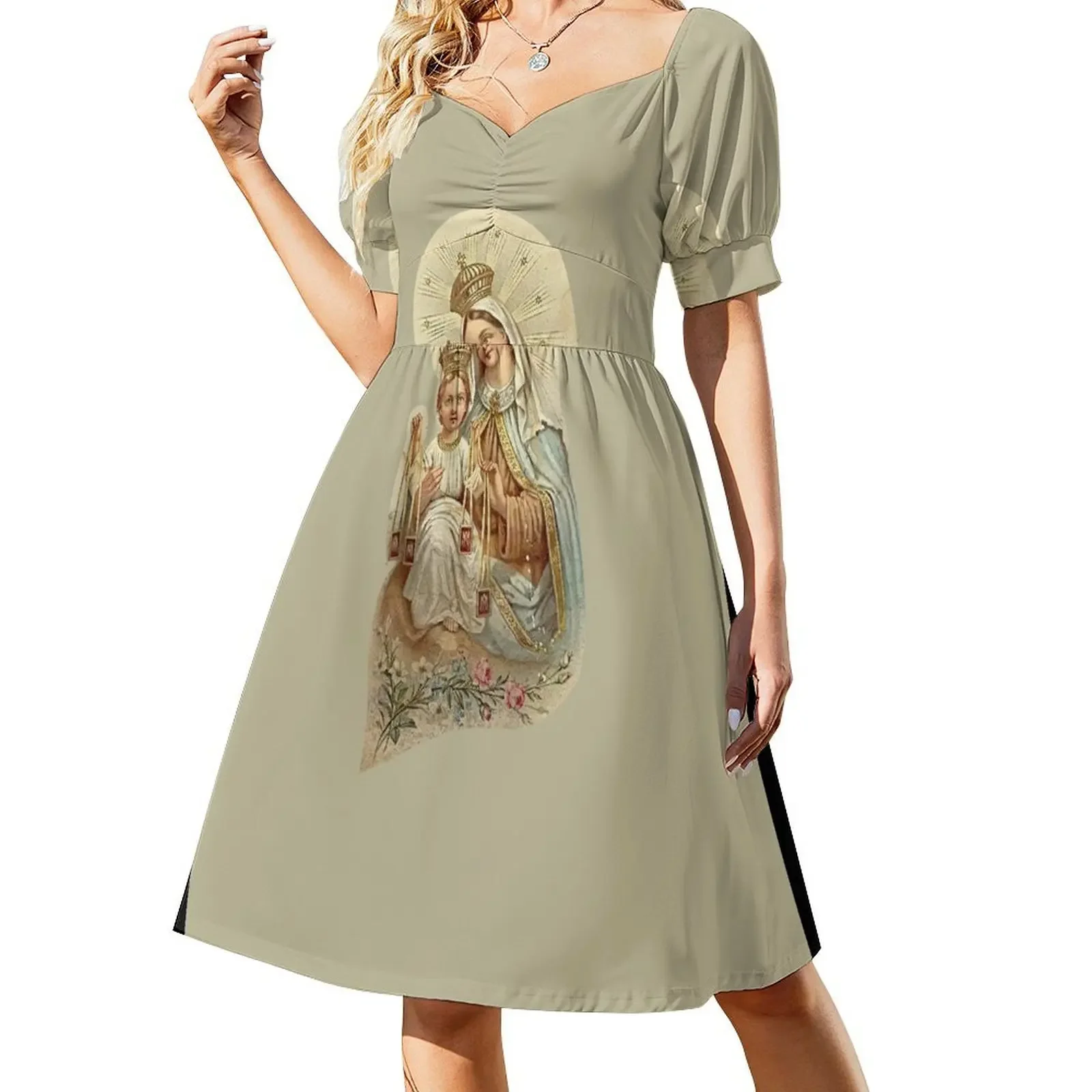 thumbnail image 1 of Vestido sin mangas de Nuestra Señora del Monte Carmelo elegante vestido de novia para invitadas vestidos de fiesta para mujer Vestido, 1 of 7