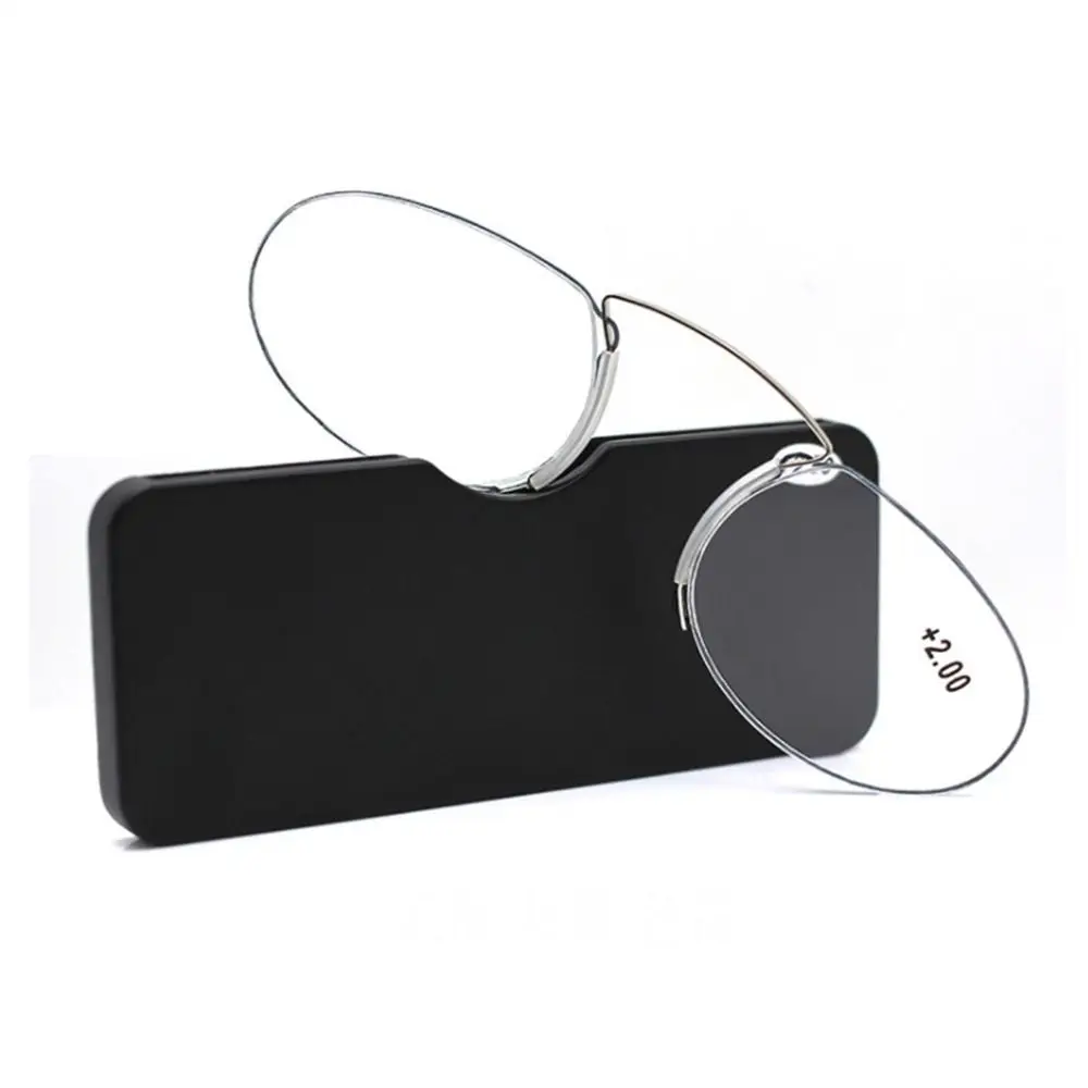 

Rimless Nose Clip On Reading Glasses Legless Lazy Readers Glasses with Case Men Women Mini Portable Presbyopia Eyewear