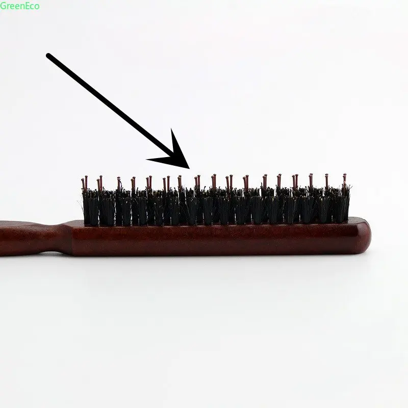 Profesjonalny Salon drażniący szczotki do włosów szczecina z dzika drewna wąska linia grzebień przedłużająca szczotka do włosów fryzjerstwo narzędzia do stylizacji DIY