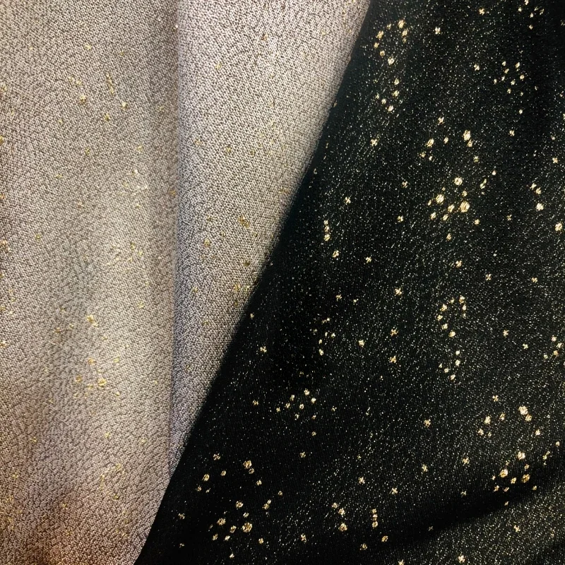 

Fabric Wide 150cmx400cm 1Pc Blended Yarn-Dyed Jacquard Golden Black and White GrayDIY Dress Hanfu Top Spring and Autumn Clothing