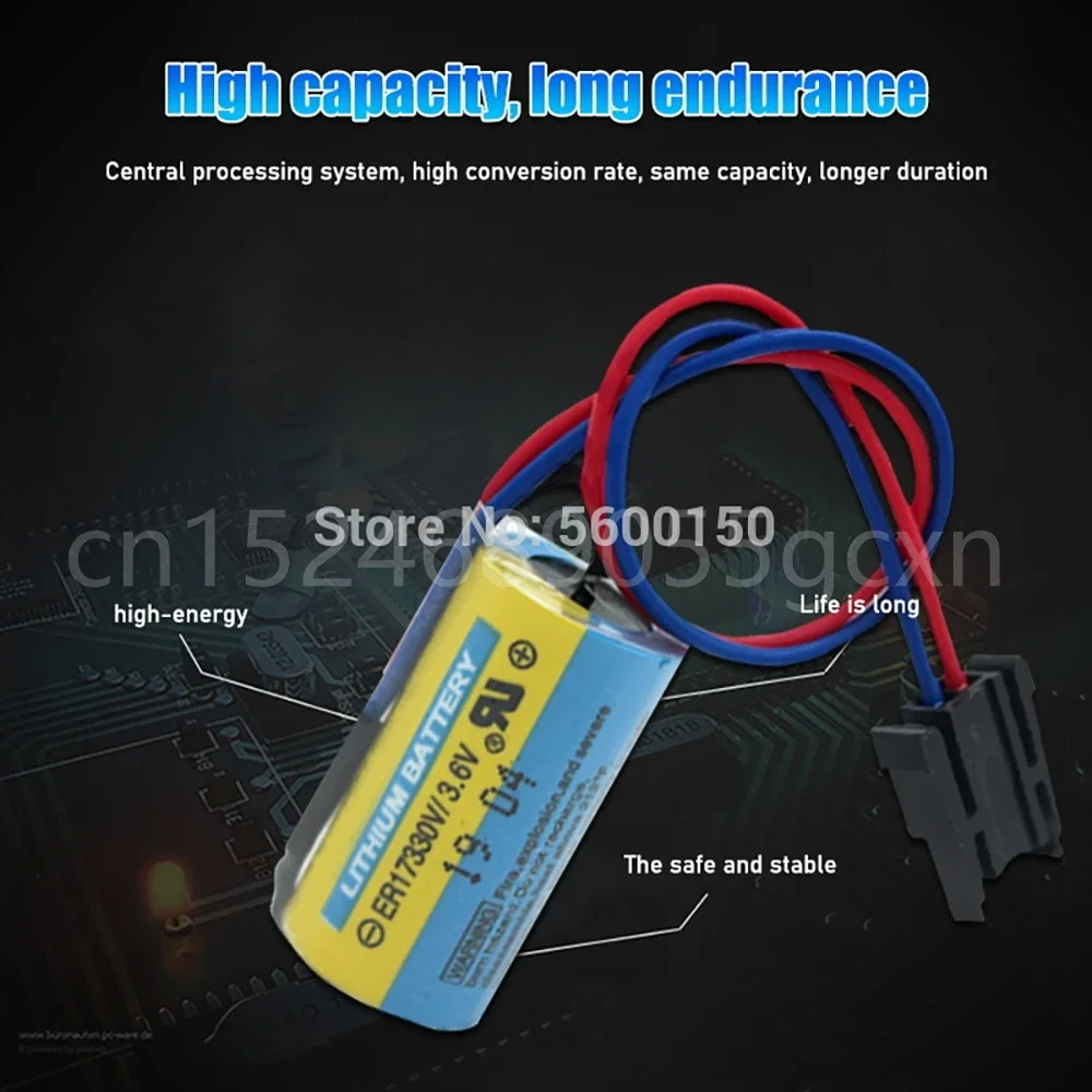 1PCS NEW 1700mAh MR-BAT ER17330V ER2/3A 17330 3.6V PLC Battery Lithium Batteries Servo PLC Battery for CNC Machine Tools 6