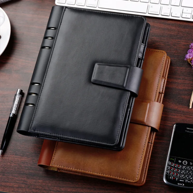 A5 B5 Loose-Leaf Binder Notebook Agenda Planner organizer Faux Leather Classic diary Business Office School Supplies stationery