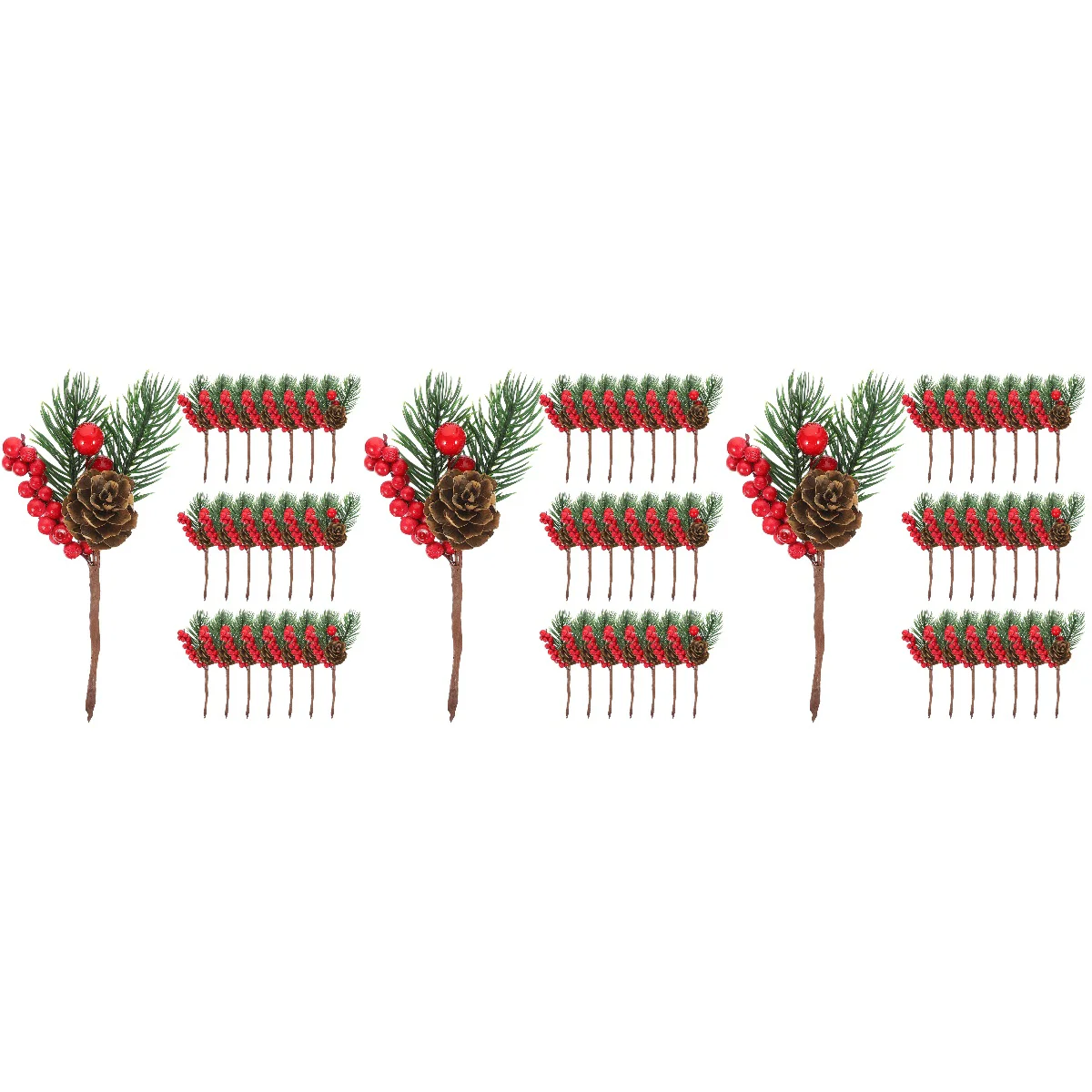 

10/20/30pcs Artificial Christmas Berry Tree Pine Branches Xmas Fake Branches Picks Simulation Red Berry Pine Navidad
