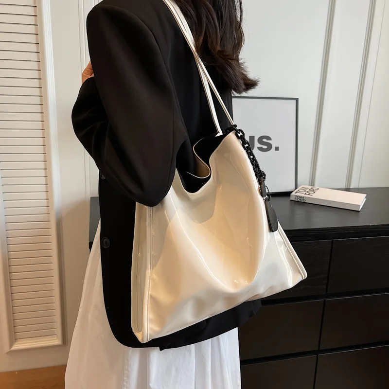 Womens Fashion Glossy Patent Leather Handbag Designer Luxury...