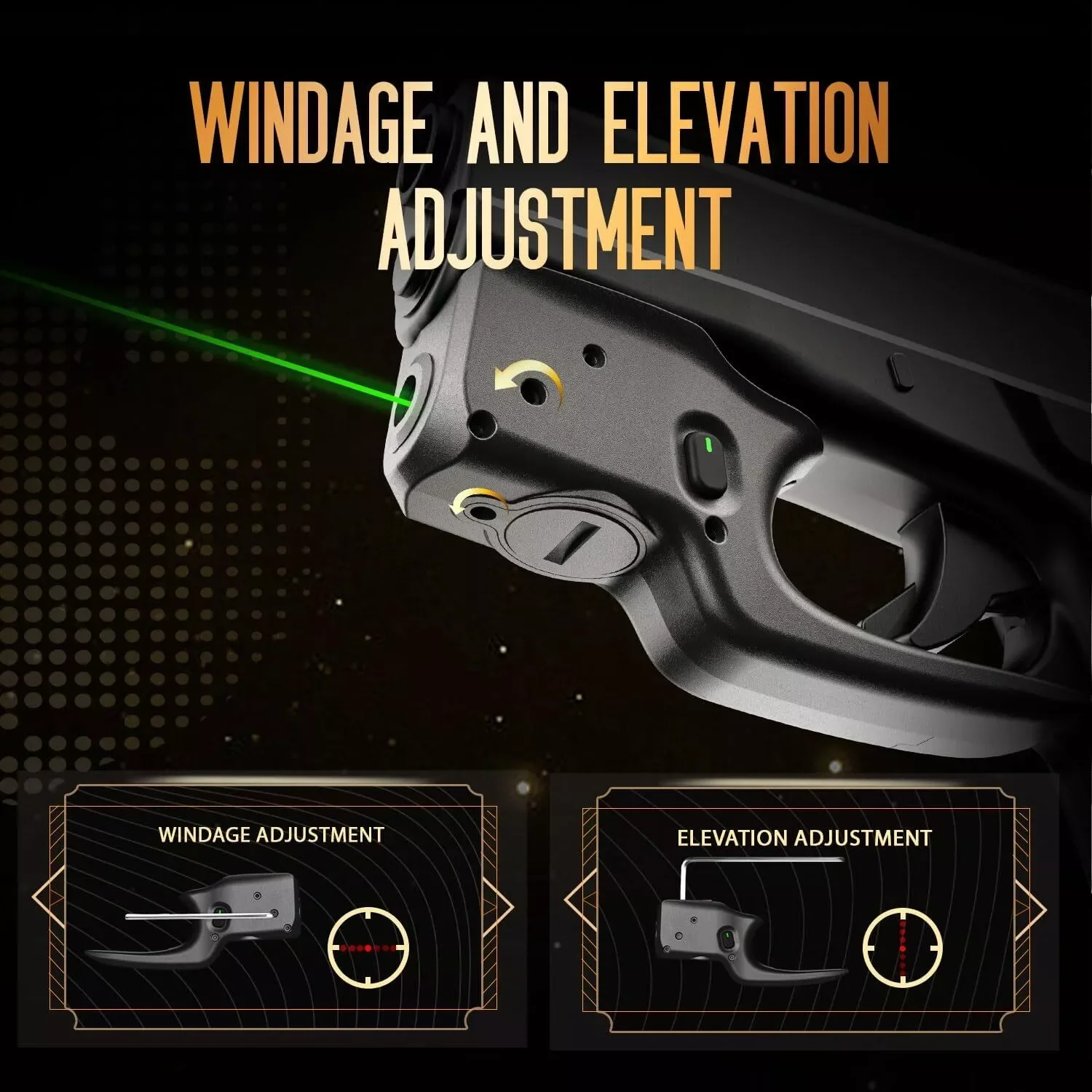 Laser Sight Only Fit Glock 43/43X Green / Rrd Not provide battery Not fit G43X with Rail OR G43X MOS Kydex Holster Beam Sight