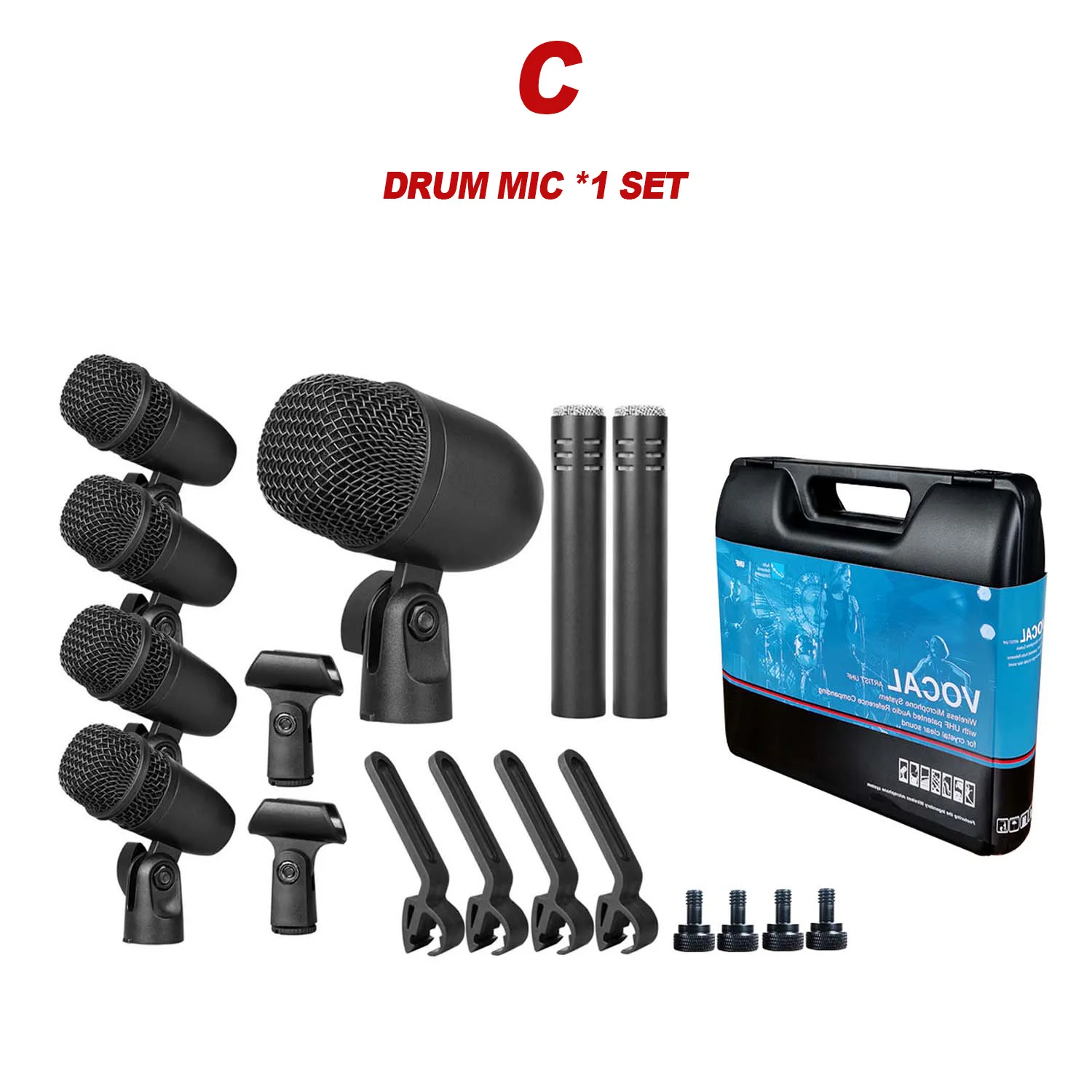 GAM-DM7 Professional Metal Drum Kit Band Drum Microphone Set