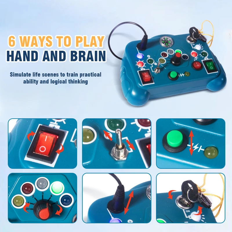 Colorful LED Busy Board Toy for Kids Early Education