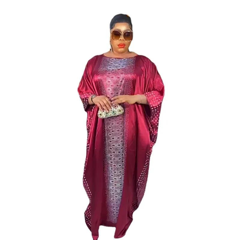 

African Dresses for Women Dashiki Ankara Abayas Robe Kaftan Muslim Long Maxi Dress Bazin Traditional Africa Clothing Large Size