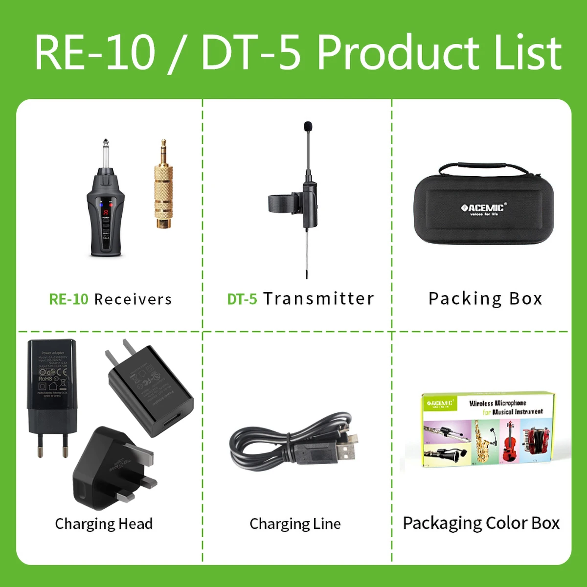 Wireless Flute Microphone System UHF for Flutist Playing Stage Performance Recording flute microphone system