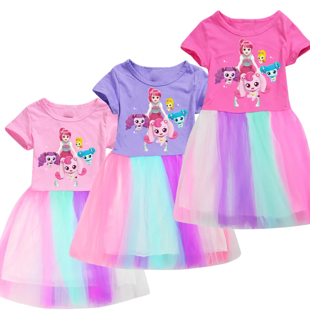 

Girls Clothes 2022 New Summer Princess Dresses short Sleeve Kids Dress Catch Teenieping Party Baby Dresses for Children Clothing