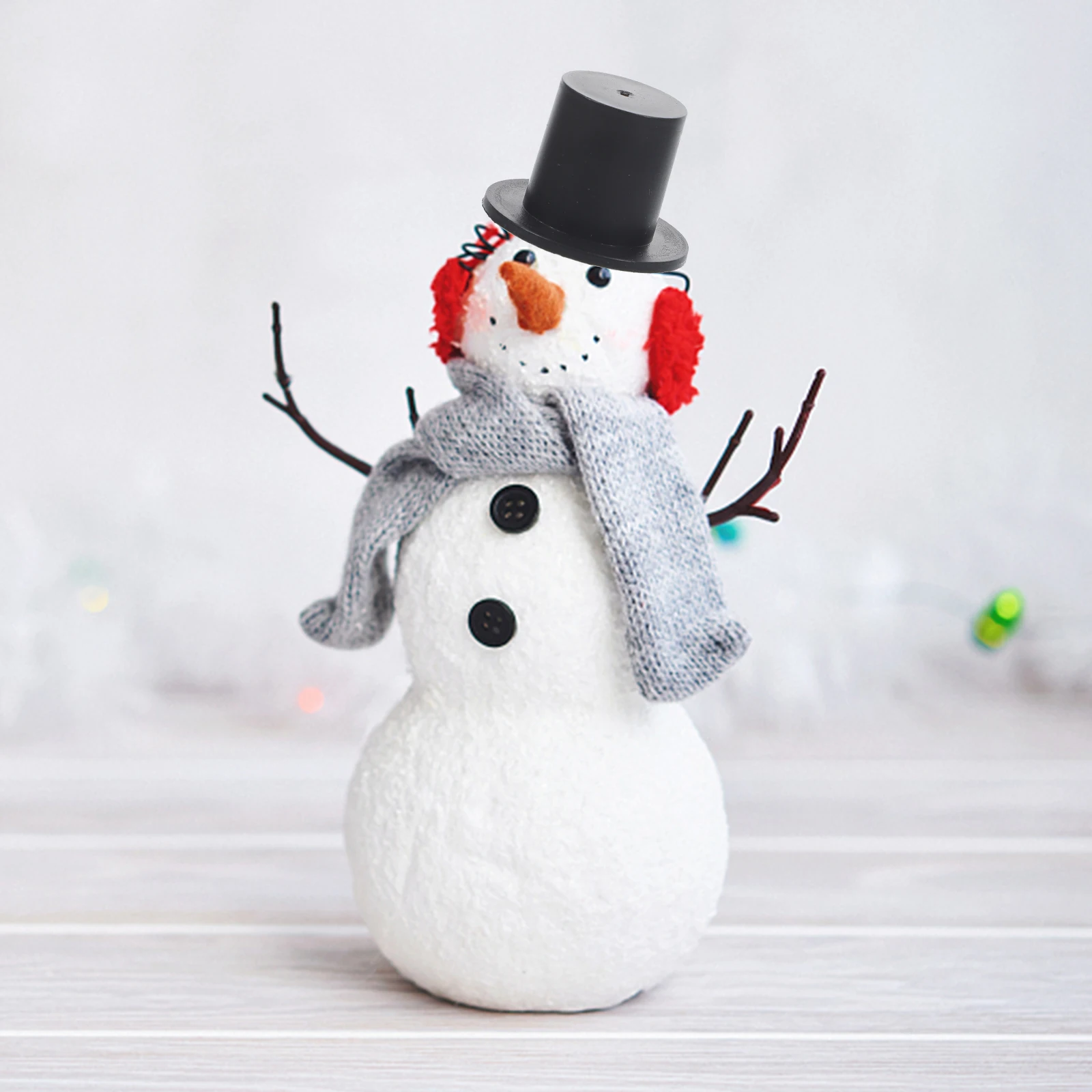 50Pcs Mini Clown Hat Snowman Hat Black Plastic DIY Accessories Mini Snowman Top Hats Xmas Party Supplies