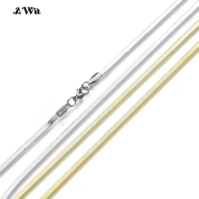 AWIT-Bracelet Classique en Acier Inoxydable pour Femme, Bijoux Tendance, Largeur de Document en Or, 3/4/5mm, Cadeau