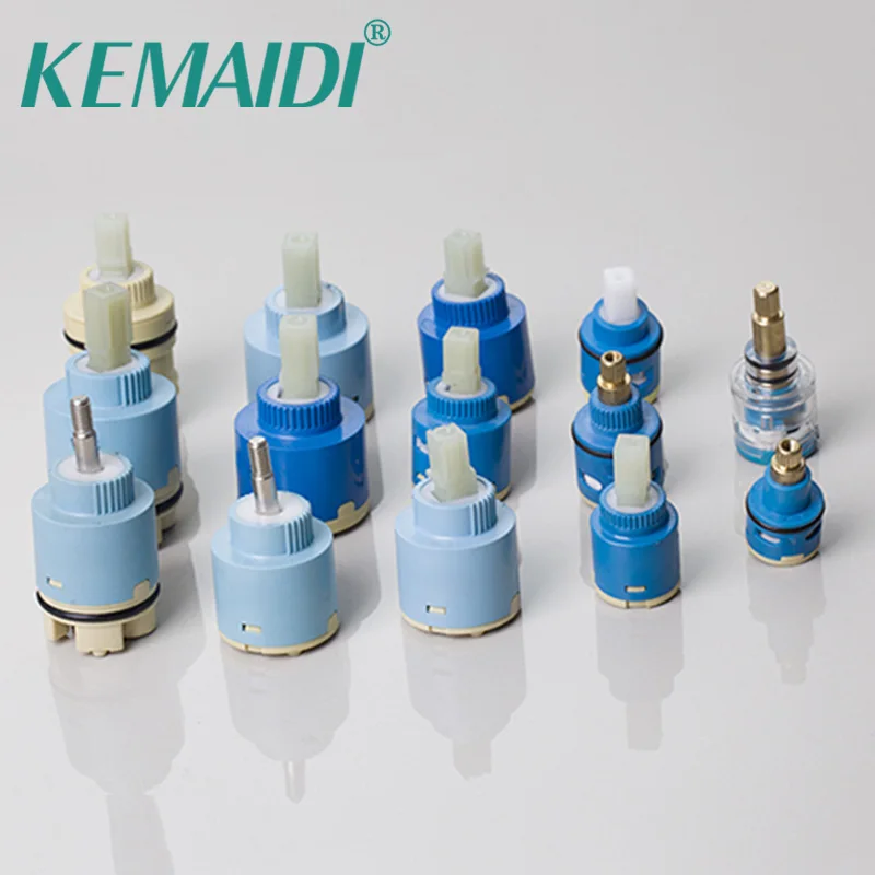 Faucet Cartridge KEMAIDI Brass Lever Faucets Cartridge Mixers Taps Valve Ceramic Plate Spool Mixer Faucet Accessories
