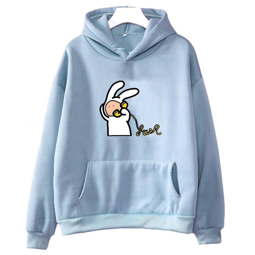 

Anthony Rabbit Buer Sticker Cartoon Hoodie WOMEN Aesthetic Harajuku Kawaii/Cute Manga Graphic Sweatshirt Regular Printing Fleece