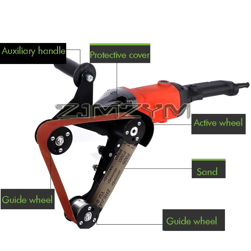 어댑터 벨트 샌더 부착물, 어댑터 앵글 그라인더 베어링 샌딩 지원 도구 파이프 튜브 브래킷 액세서리 원형 튜브용