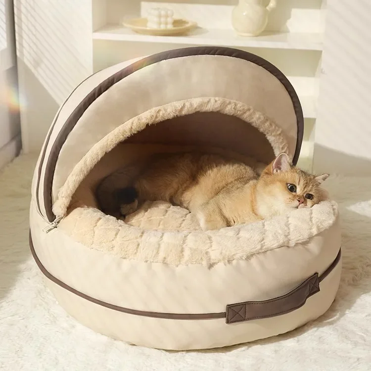 

Cat House Tent Detachable Washable Winter Warm Deep Sleep Dog House Cat Mat Indoor for Small Medium Cat Puppy Pet Supplies