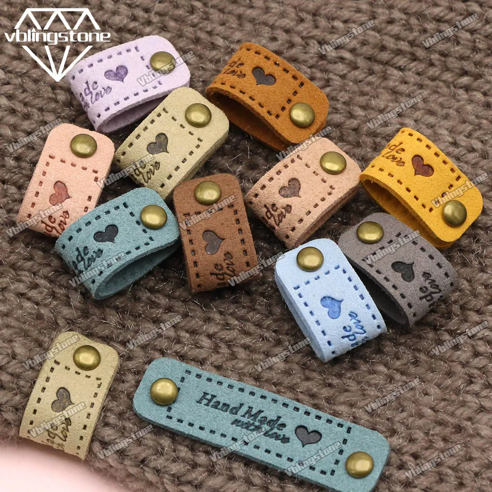 Cloth Handmade Label Embossed Tags For Clothes Flag Label Metal Spikes Garment Sewing Accessories 20Pcs clothing labels garment labels sewing labels fabric tags