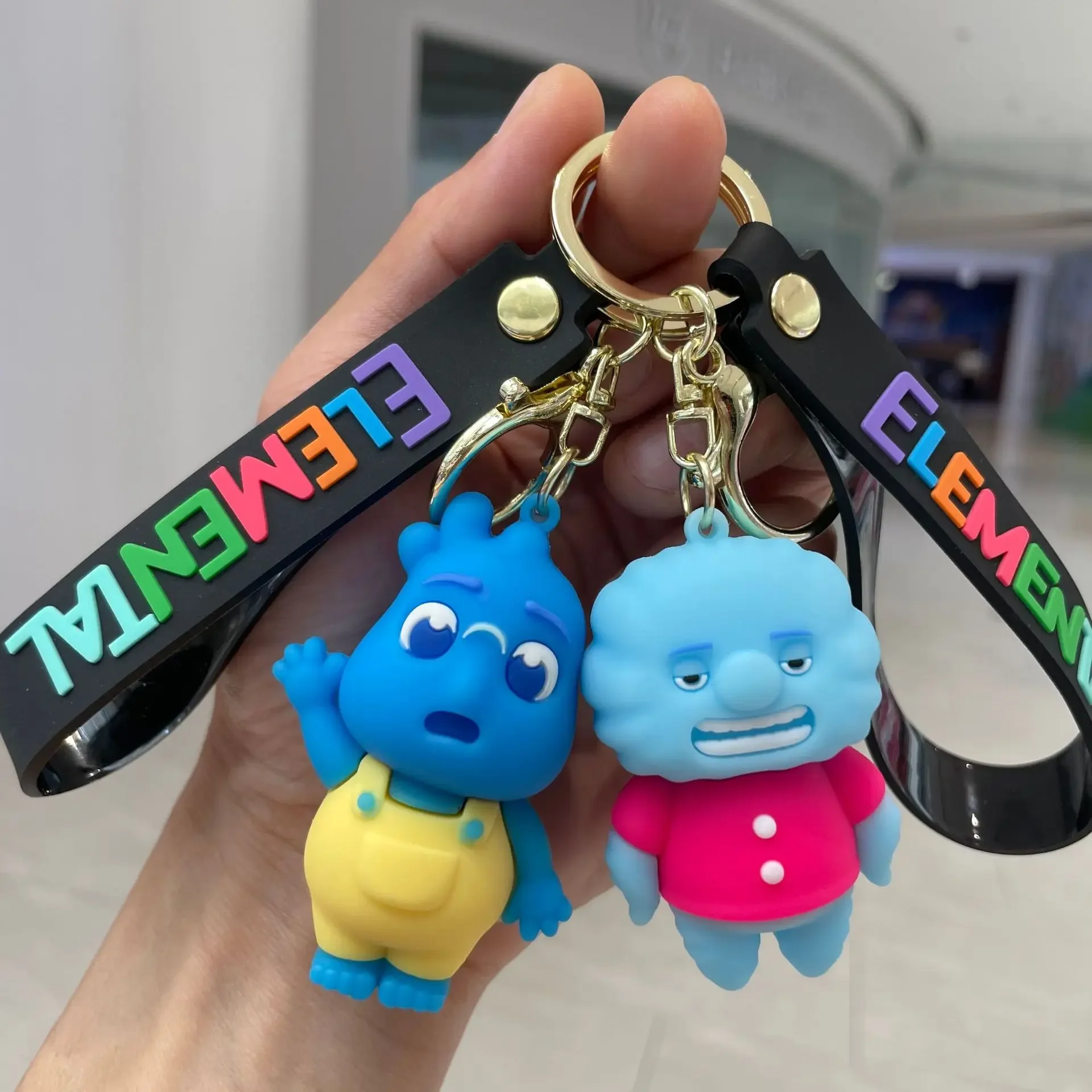 

Disney Elemental Anime Figure Wade Ember Gale Brook Silicone Doll Keychain Bag Keyring Accessories Children's Toy Birthday Gifts