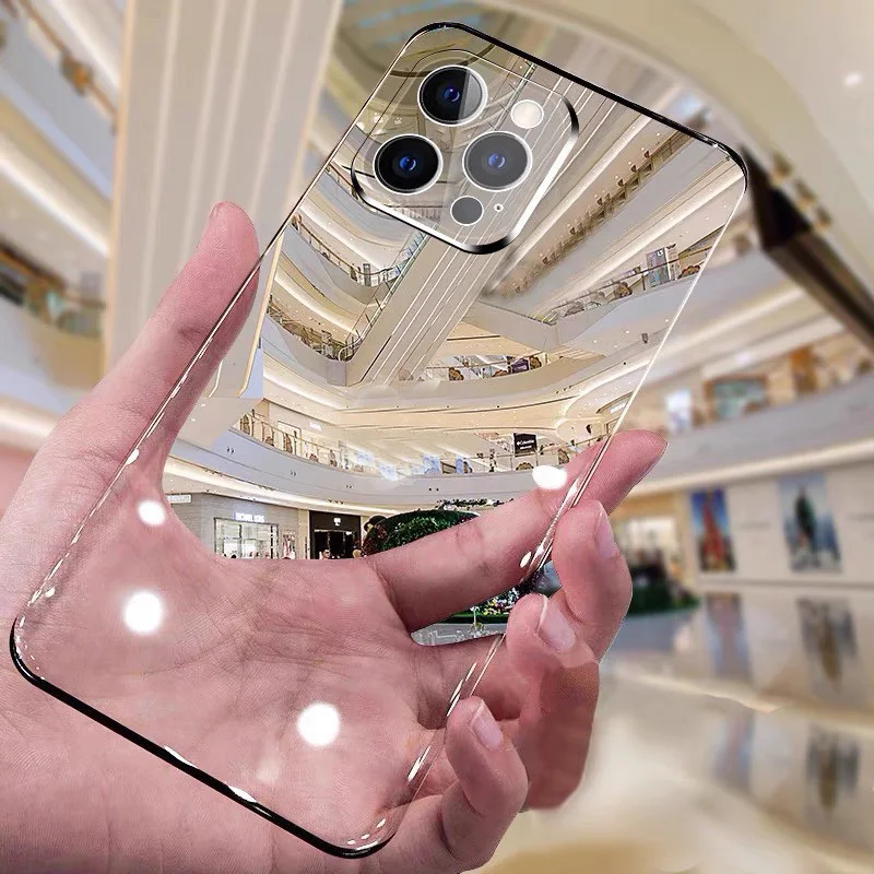 

For iPhone 14 Pro Max 13 Mini 12 11 XS Max XR 12 Mini 7 8 Plus Ultra Thin Frameless Clear PC Shockproof Hard Bumper Clear Case