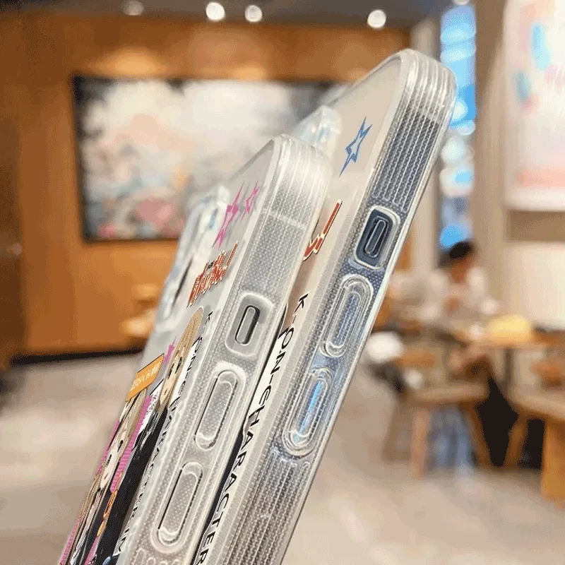 Charming Transparent Anime Girl Phone Case in Japanese Style