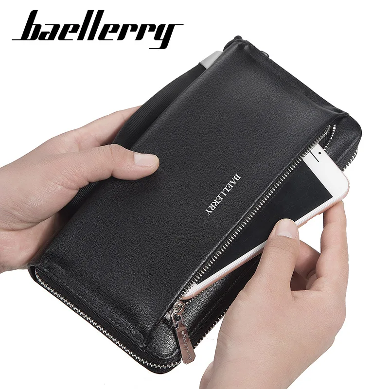 Large Capacity Male Zippered Hand Purse Long Wallet