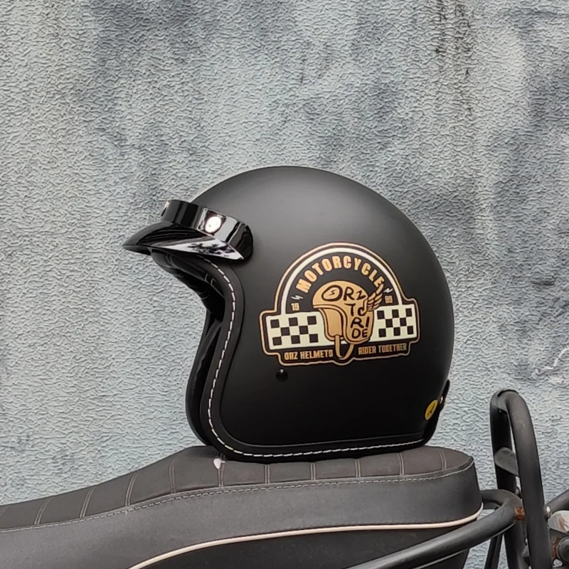 Classic Retro Motorcycle Helmet Men And Women 3/4 Open Face