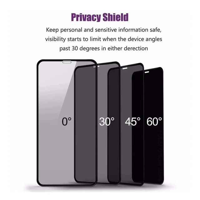 3Pcs Full Cover Privacy Screen Protectors for IPhone 12 11 Pro Max 13 14 Anti-spy Protective Glass For iPhone XR X 7 8 14 Plus 3